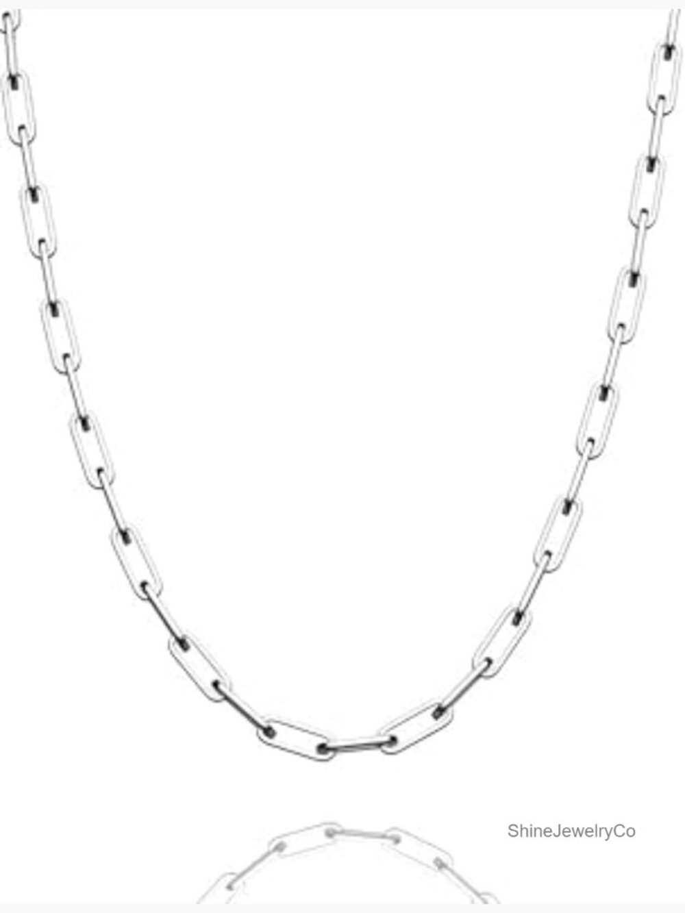 Sterling Silver Paperclip Chain Necklace 2-5mm 16-30 Inch
